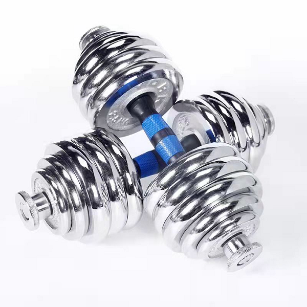 20Kg Adjustable Dumbbells Barbell Weights Set Chrome Cast Iron Home Gym UK